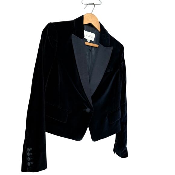 EQUIPMENT X TABITHA SIMMONS Bourlet Faille-Trimmed Cotton-Velvety Blazer Size 2 - Picture 5 of 11